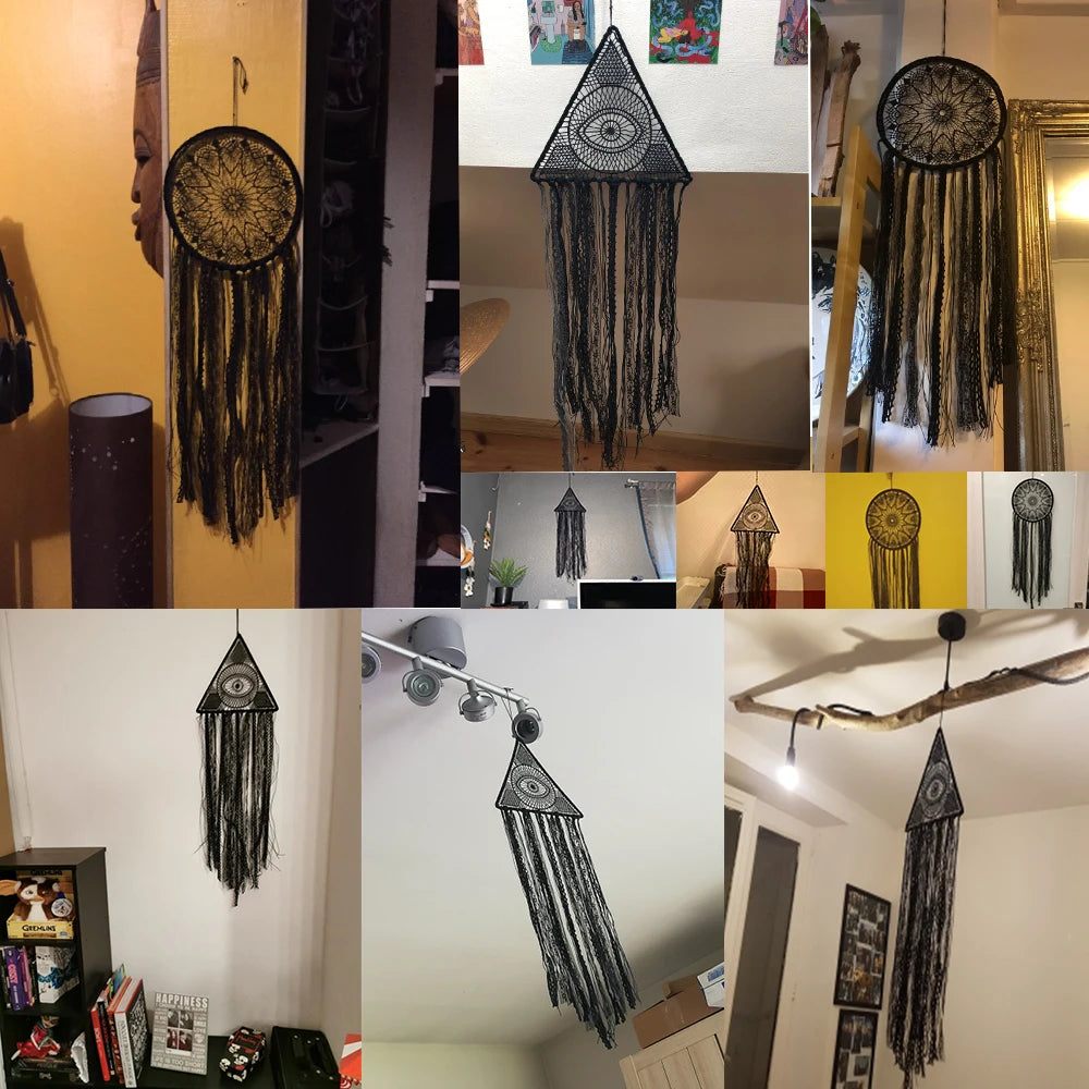 Dream Catcher Evil Eye DreamCatchers Boho Home Decor Large Black Turkish Eye Room Decoration Christmas Wall Haning Ornament Gift