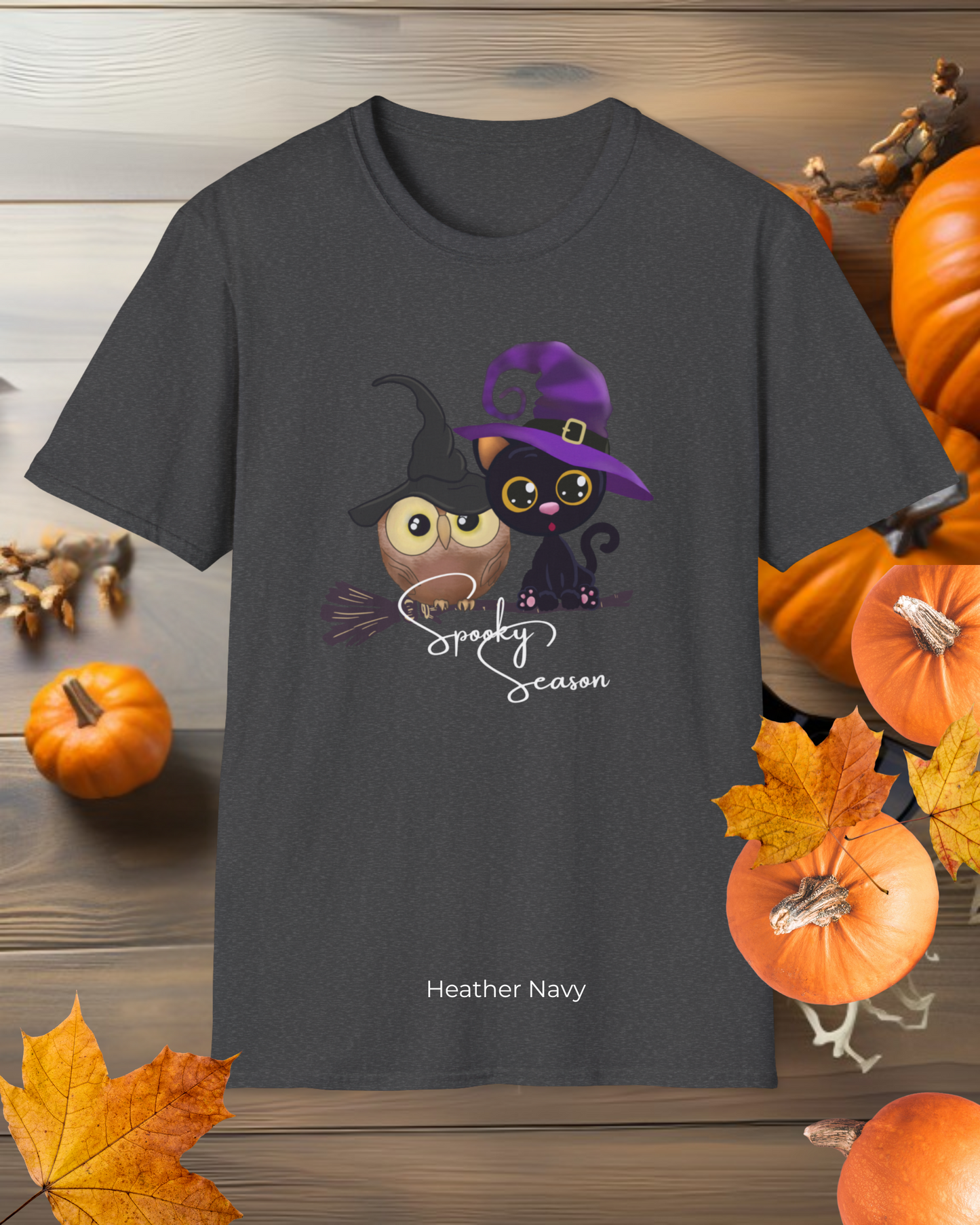 Whimsical Halloween T-Shirt, Cat and Owl Design, Cute Unisex Tee, Perfect for Halloween Parties, Trick or Treating, Gift Idea
