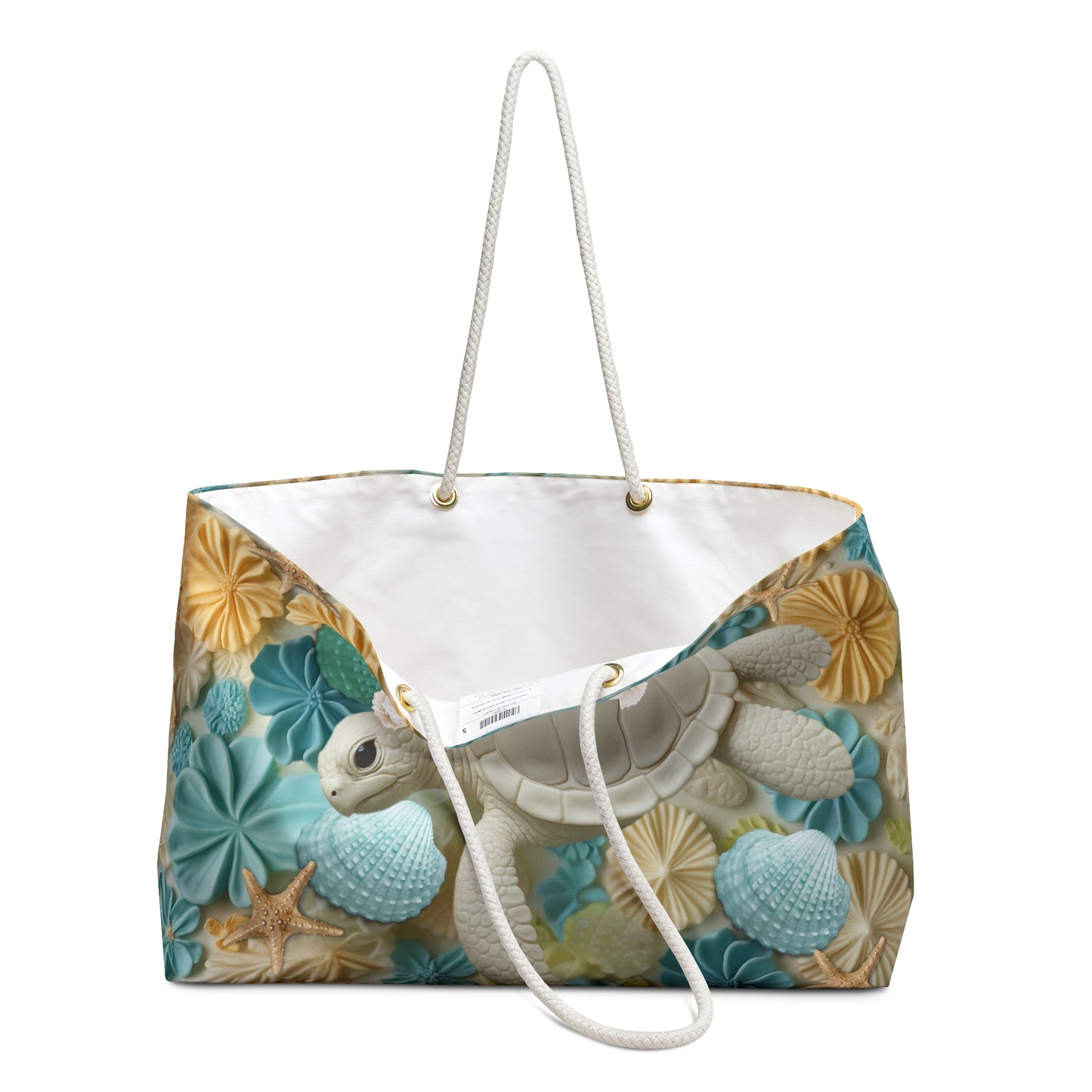 Coastal Turtle Weekender Bag, Beach Bag, Travel Tote, Summer Accessory, Ocean Lover Gift