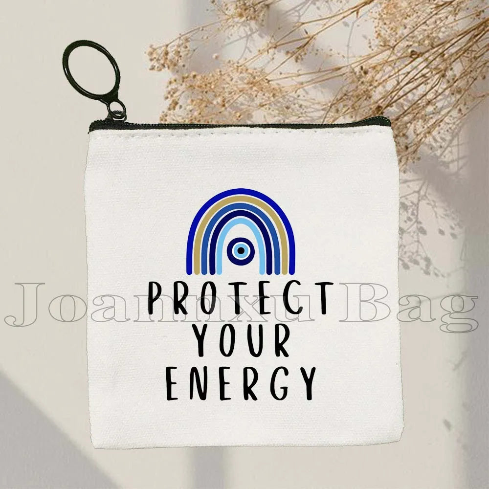 The Evil Eye Curse Protection Turkish Magic Nazar GREECE Blue Evil Eye Amulet Coin Purse Key Case Small Bags Wallet Zipper Pouch