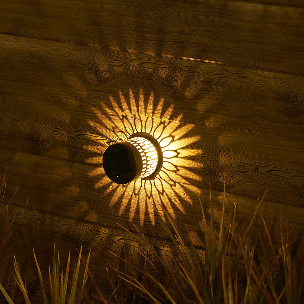 Solar-Powered Datura Lantern Light Wall Lamp Outdoor Garden Patio Walkway Decorations Lighting for Garden Decor