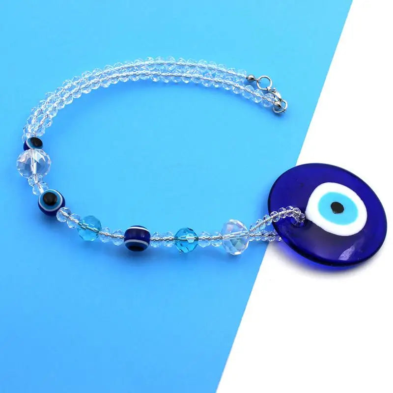 Evil Eye Car Mirror Charm – Blue Protection Beaded Hanging Ornament