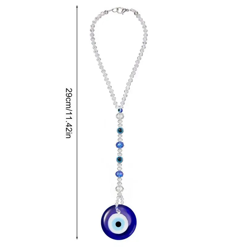 Evil Eye Car Mirror Charm – Blue Protection Beaded Hanging Ornament