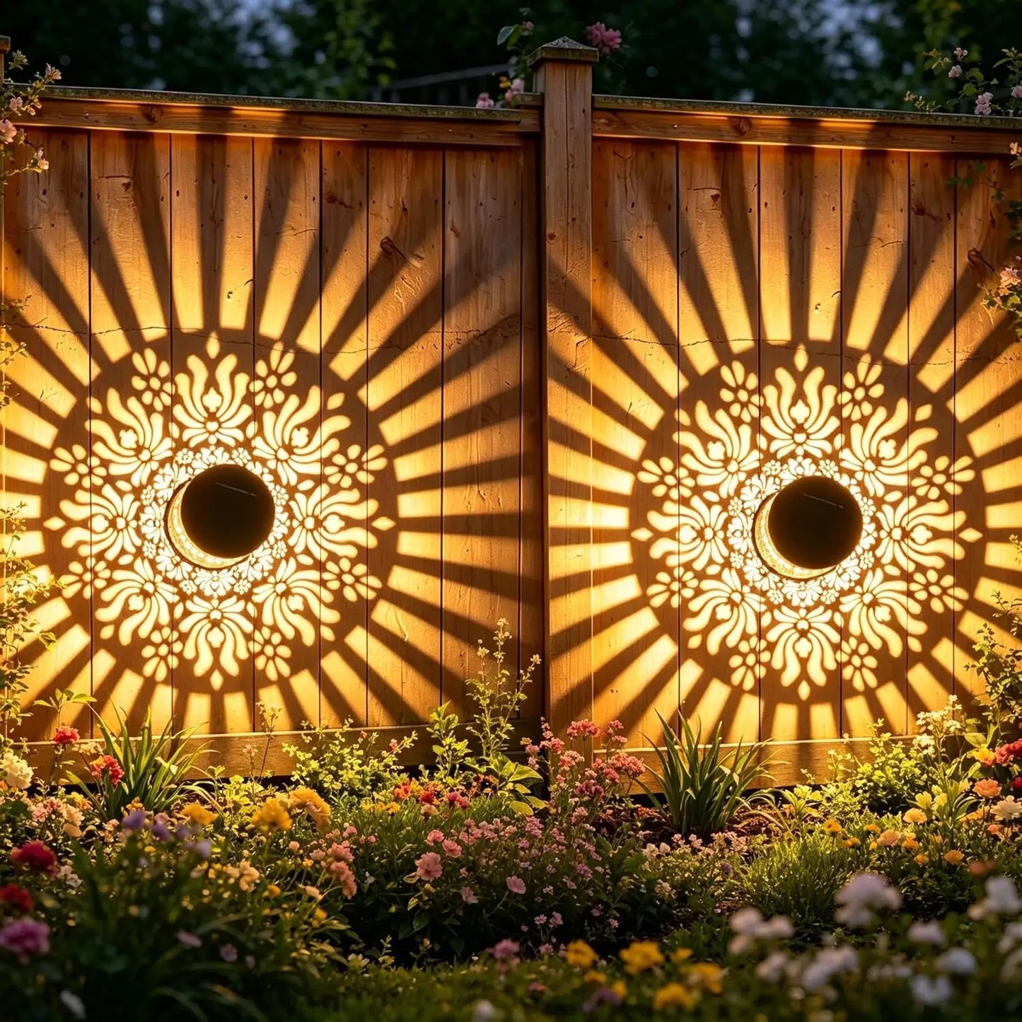 Solar-Powered Datura Lantern Light Wall Lamp Outdoor Garden Patio Walkway Decorations Lighting for Garden Decor