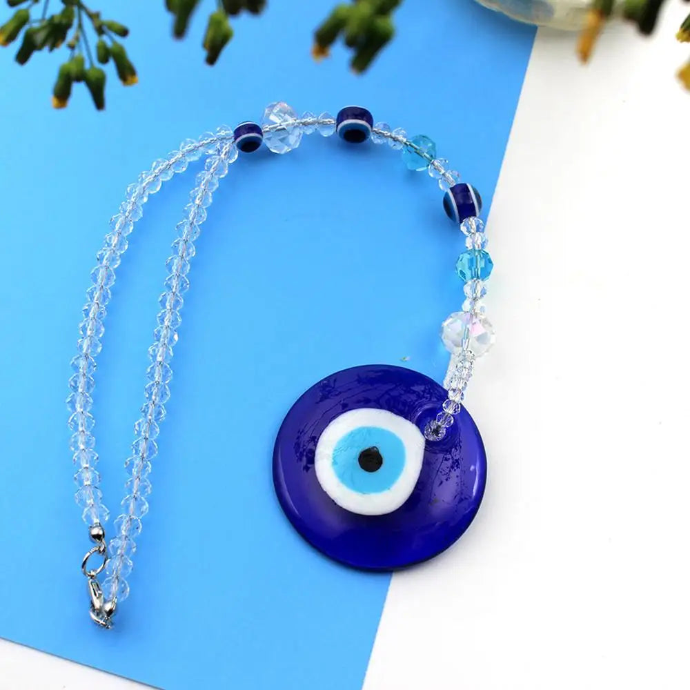 Evil Eye Car Mirror Charm – Blue Protection Beaded Hanging Ornament