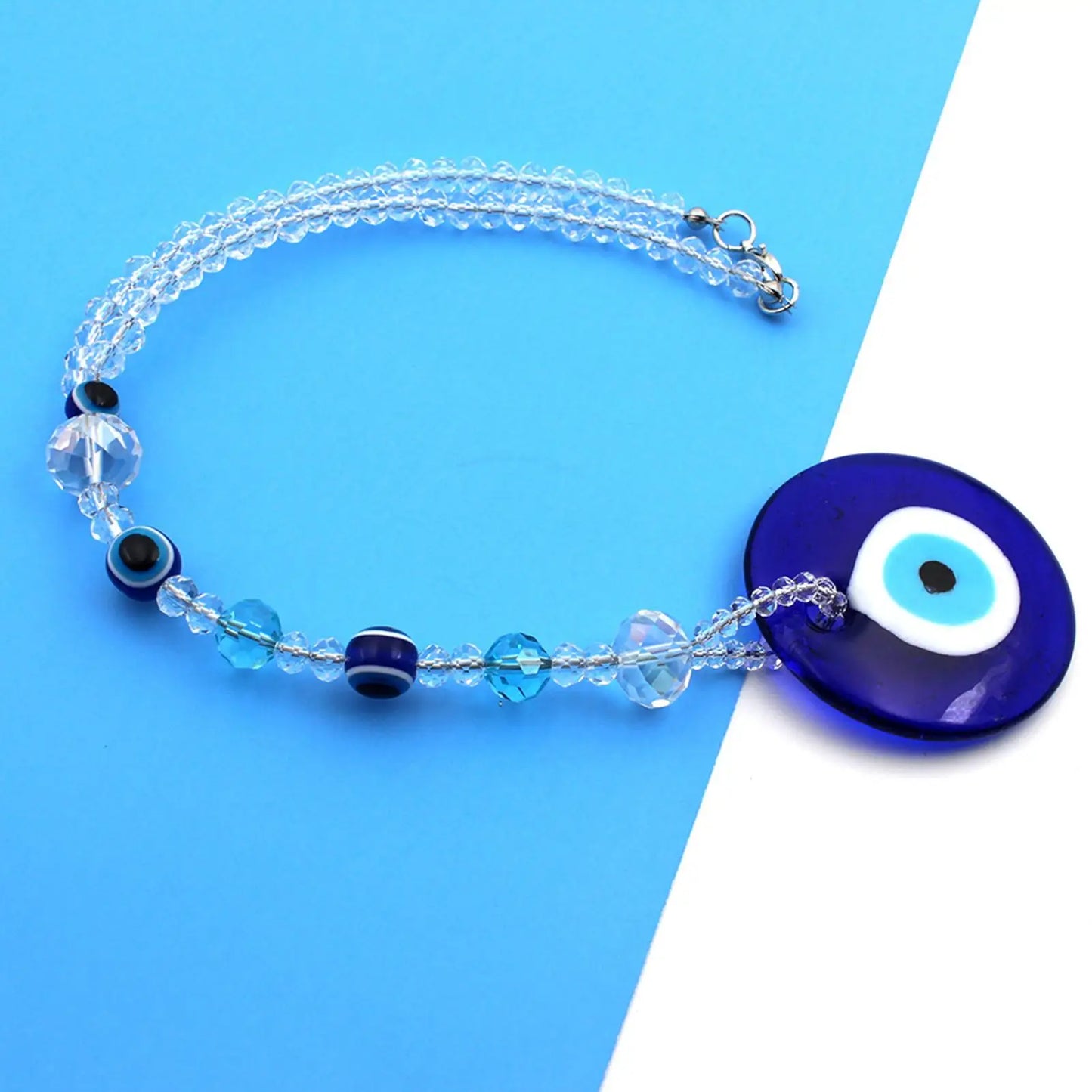 Evil Eye Car Mirror Charm – Blue Protection Beaded Hanging Ornament