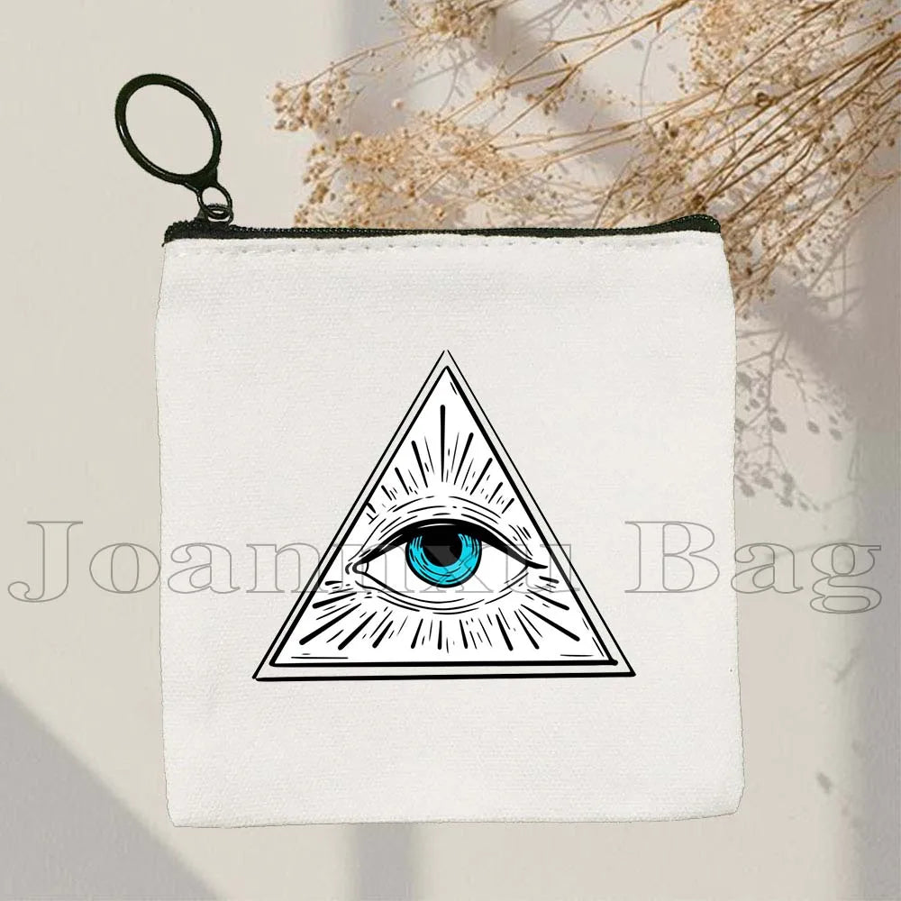 The Evil Eye Curse Protection Turkish Magic Nazar GREECE Blue Evil Eye Amulet Coin Purse Key Case Small Bags Wallet Zipper Pouch