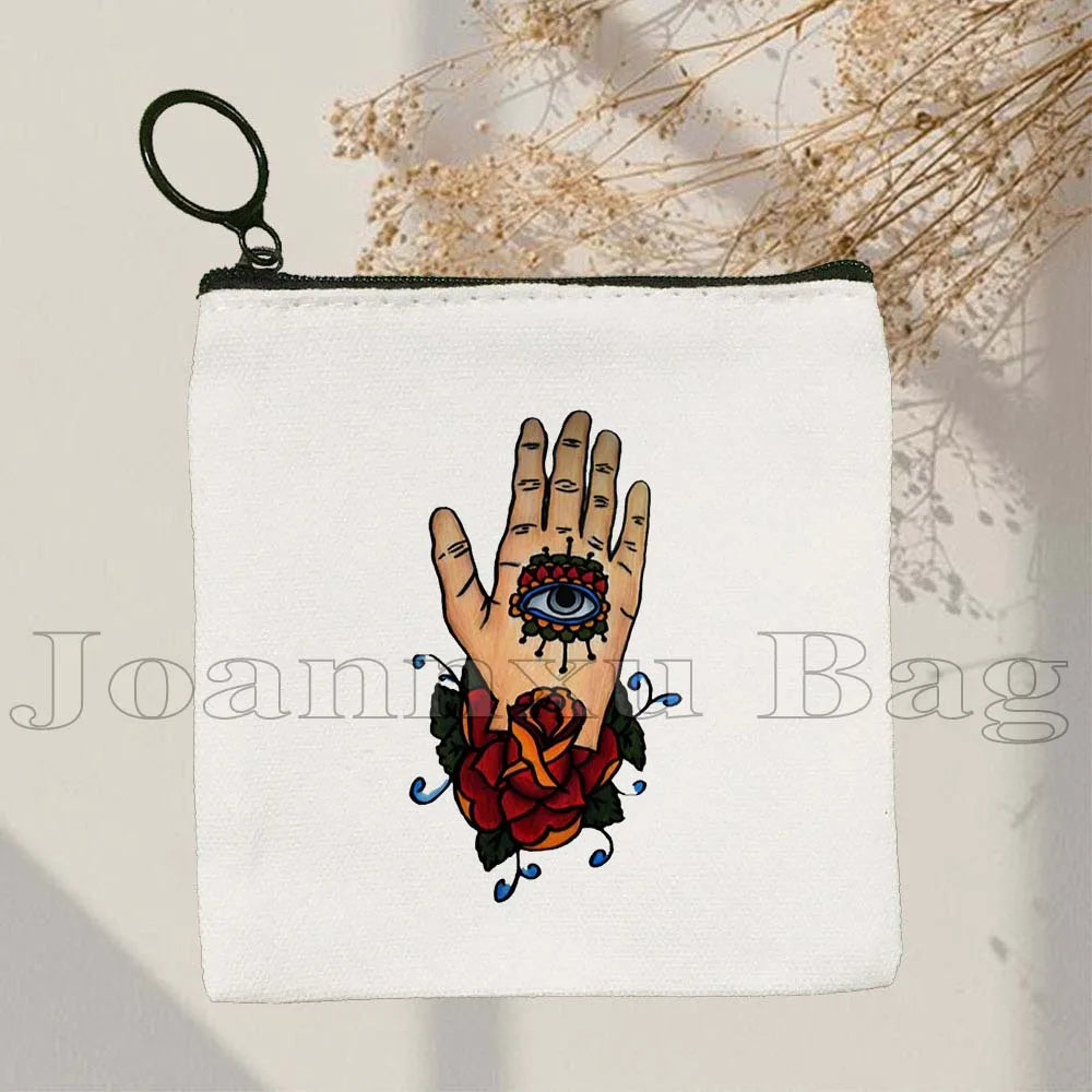 The Evil Eye Curse Protection Turkish Magic Nazar GREECE Blue Evil Eye Amulet Coin Purse Key Case Small Bags Wallet Zipper Pouch