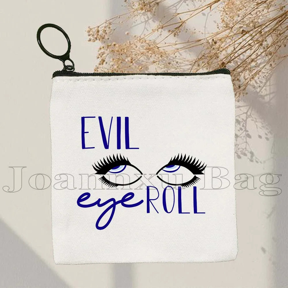 The Evil Eye Curse Protection Turkish Magic Nazar GREECE Blue Evil Eye Amulet Coin Purse Key Case Small Bags Wallet Zipper Pouch