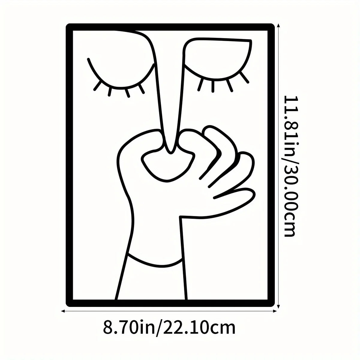 Funny Abstract Face Metal Wall Art, Minimalist Bathroom Wall Decor, Modern Line Art Face, Quirky Contemporary Home Decor