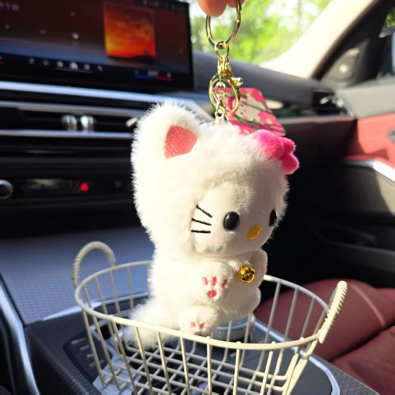Plush Kitty Keychain, Kawaii Cat Bag Charm, Backpack & Purse Accessory, Soft Cute Keychain (Single or Set)
