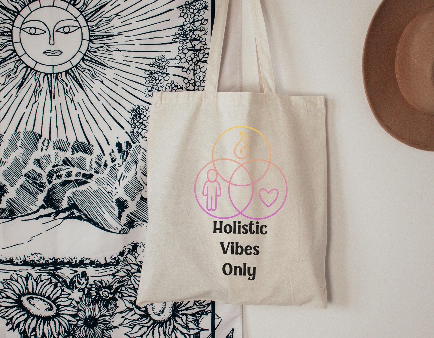 Holistic Vibes Only Cotton Canvas Tote Bag