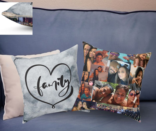 Photo Collage Family Decorative Pillow