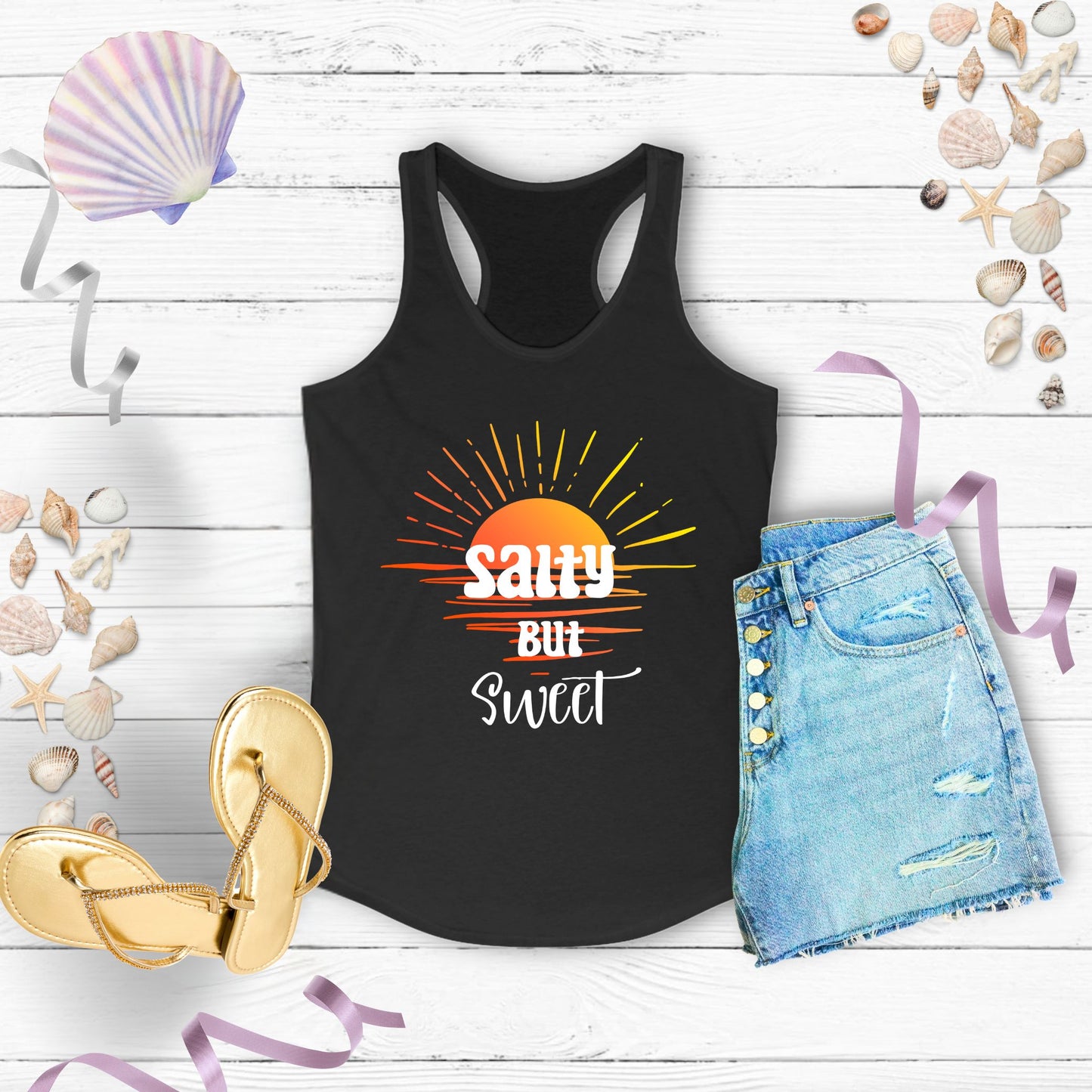 Salty But Sweet Women's Racerback Tank - Perfect for Summer Days and Beach Vibes