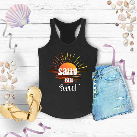 Salty But Sweet Women's Racerback Tank - Perfect for Summer Days and Beach Vibes