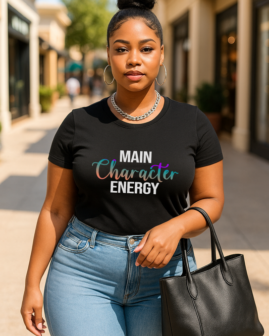 Main Character Energy Women's Softstyle Tee, Trendy Graphic T-Shirt, Casual Outfit, Gift for Her, Self-Love Apparel, Birthday Gift