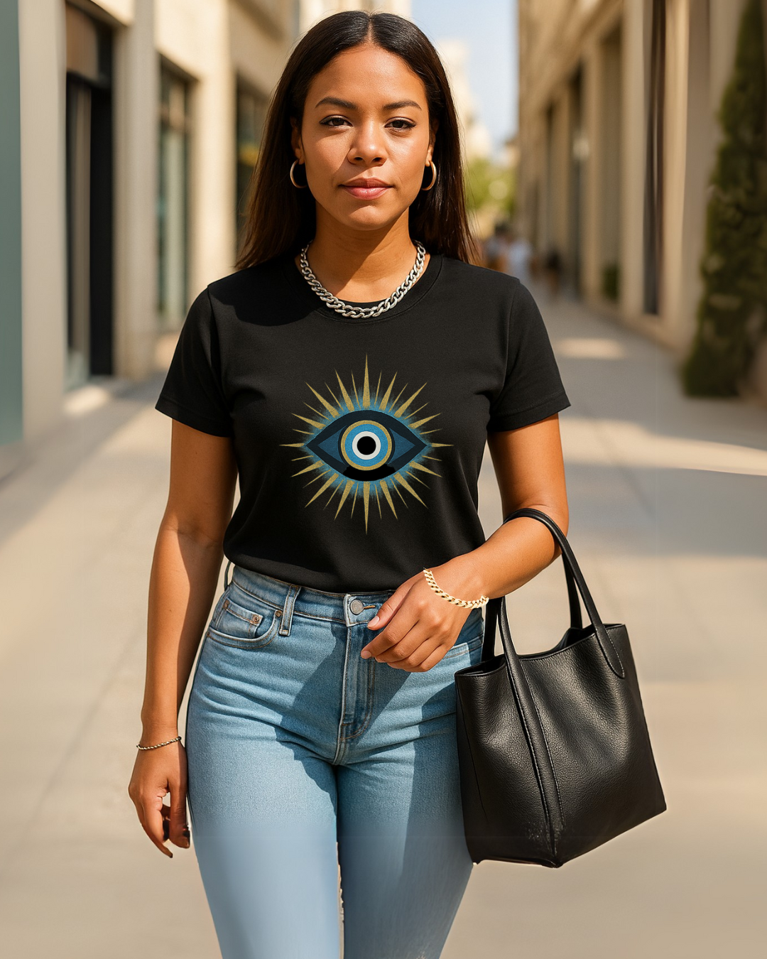 Mystical Eye Women's Softstyle Tee, Spiritual Gift, Boho Fashion, Casual Wear, Everyday Comfort, Unique Graphic Shirt