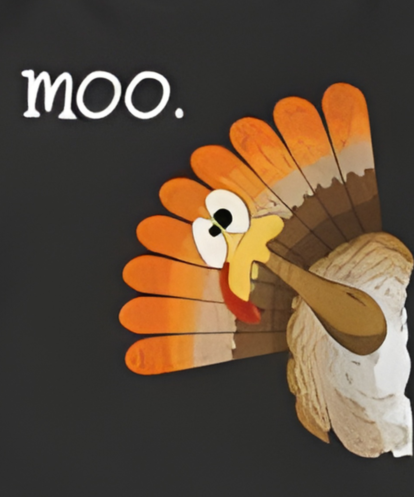 Funny Turkey 'Moo.' T-Shirt — Thanksgiving Humor Tee