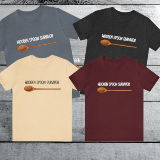 Wooden Spoon Survivor Unisex Tee, Funny Tshirts, Survival of The Fittest, Gift for Her, Gift for Him, Gen X