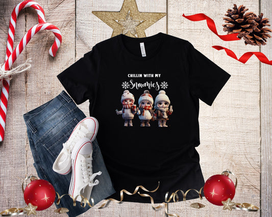 Chillin With My Snowmies T-shirt, Holiday Shirt, Funny Christmas Shirt, Christmas Gift, Winter Fun