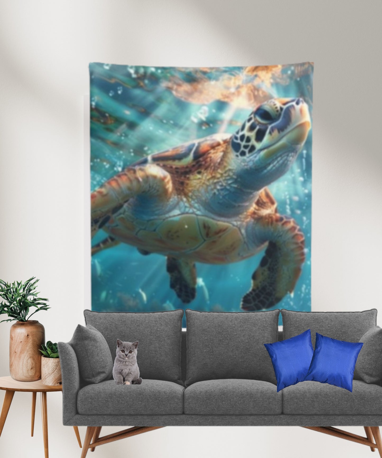 Sea Turtle Indoor Wall Tapestry, Salt Life, Ocean Life, Home Decor