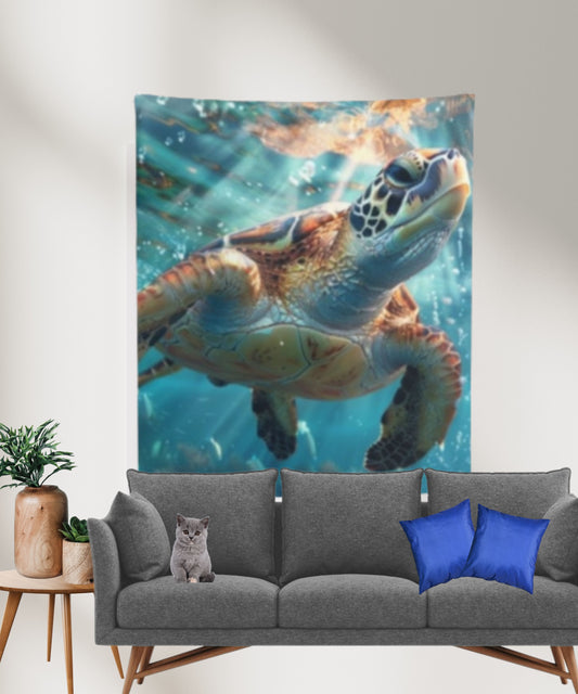 Sea Turtle Indoor Wall Tapestry, Salt Life, Ocean Life, Home Decor