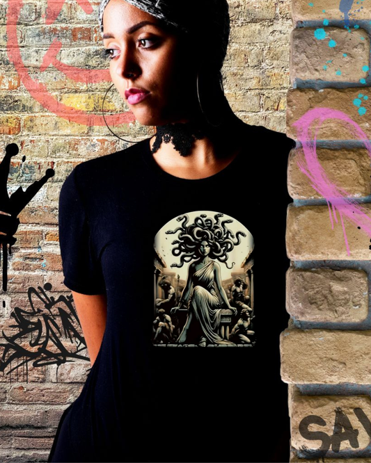 Stylish Mythology T-Shirt - Unisex Graphic Tee, Medusa Design, Dark Aesthetic Apparel, Gift for Mythology Fans, Casual Wear **FREE SHIPPING**