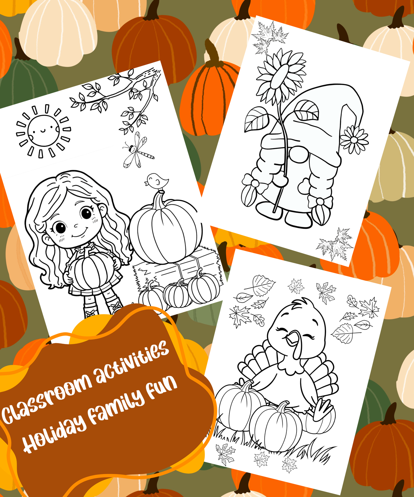 Thanksgiving on the Farm Coloring Book – Cute Fall Farm Animals Printable, Fun Autumn Activity Pages for Kids & Families, Holiday Coloring Download