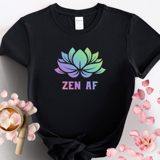 Zen AF Women's Softstyle Tee, Casual Tee, Relaxation Shirt, Gift for Her, Mindfulness Apparel, Yoga Clothing, Inspirational Top