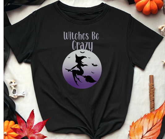 Witches Be Crazy Halloween T-shirt, Fall Tee, Halloween Spider T-Shirt