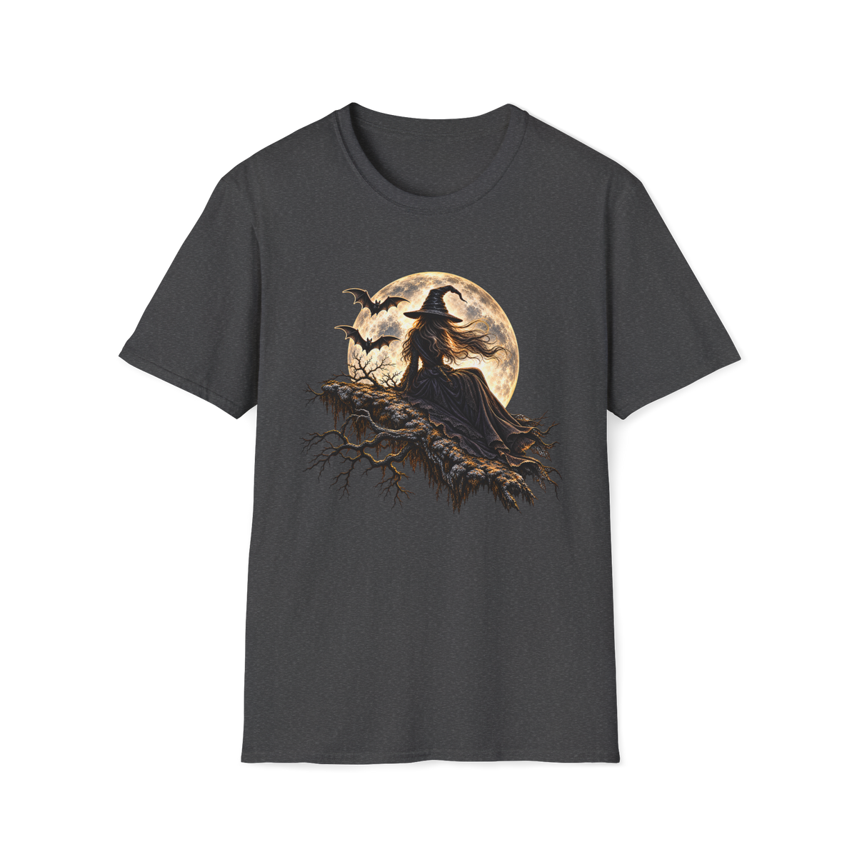 Moonlit Witch Gildan 64000 T-Shirt - Dark Heather