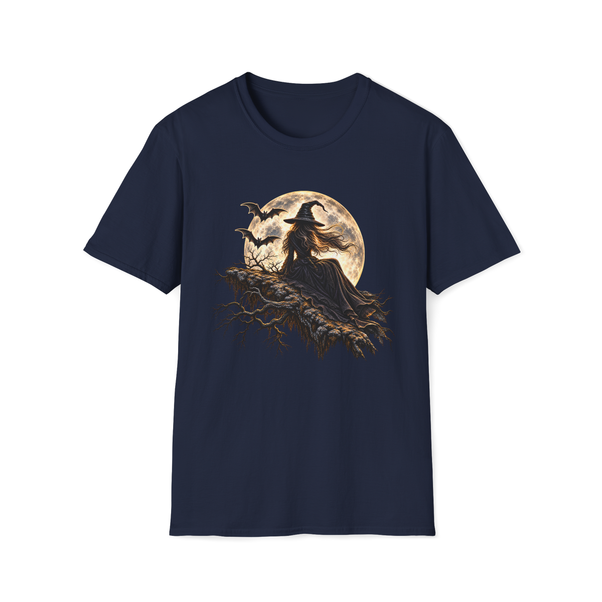 Moonlit Witch Gildan 64000 T-Shirt - Navy