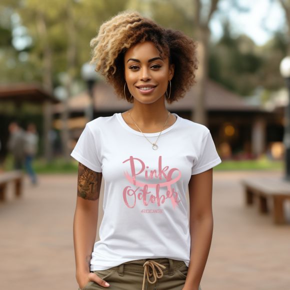 Pink October Breast Cancer Awareness Tshirt, Fuck Cancer Shirt,  Fight Cancer Shirt, Cancer Support T-Shirt, Breast Cancer Gifts