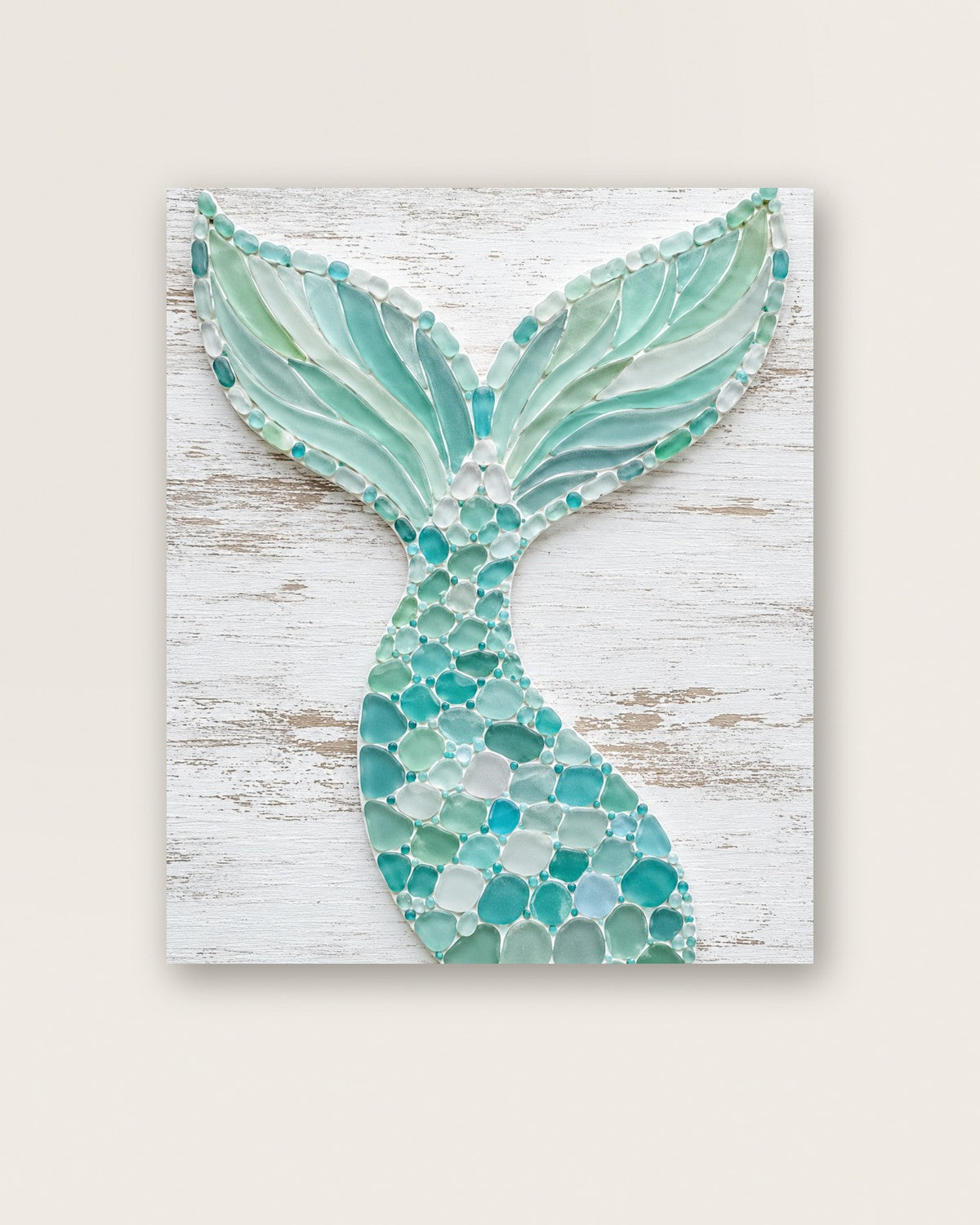 Sea glass mermaid tail stretched canvas mockup
