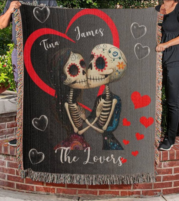 "Personalized Woven Throw Blanket - The Lovers Design." – Sundazed ...